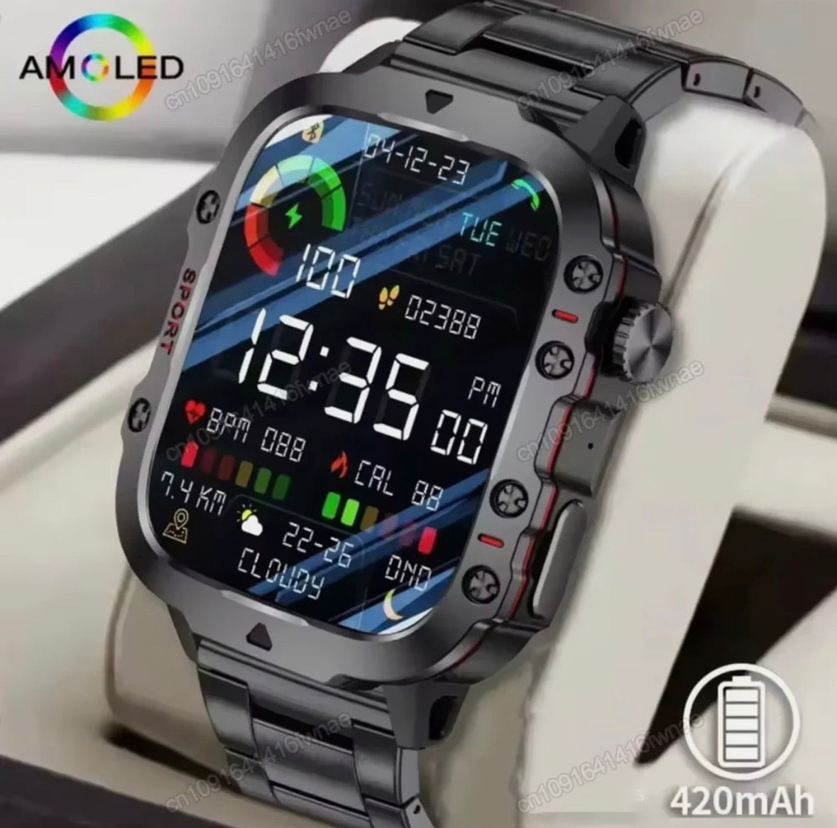 Original Men Smartwatch Flashlight Bluetooth Call Fitness Clock IP68 Waterproof Sports Men for Android IOS Smart Watch 2025 New